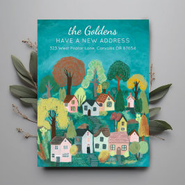 Cartão Postal Novo endereço residencial movendo a arte de vilare