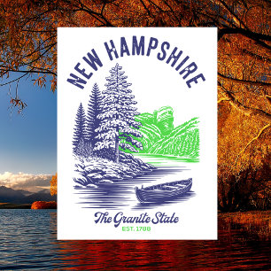Cartão Postal Novo Hampshire O Estado de Granito Est. 1788 À Bei