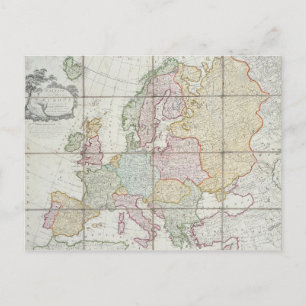 Cartão Postal Novo Mapa da Europa de Wallis