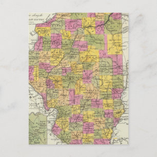 Cartão Postal Novo Mapa De Illinois