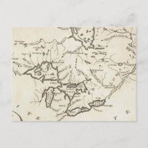 Cartão Postal Novo mapa do Canadá superior e inferior