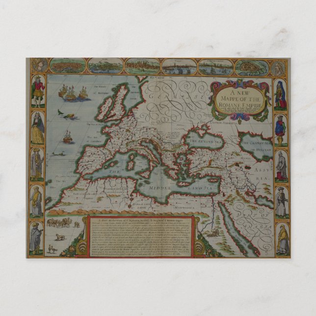 Cartão Postal Novo mapa do Império Romano (Frente)