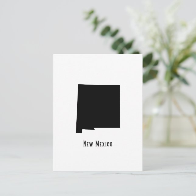 Cartão Postal Novo mapa do México - Novo México moderno a preto  (Em pé/Frente)