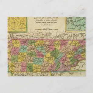 Cartão Postal Novo Mapa Do Tennessee 2