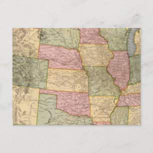 Cartão Postal Novo Mapa Ferroviário dos Estados Unidos
