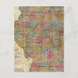 Cartão Postal Novo mapa setorial do Estado de Illinois 2