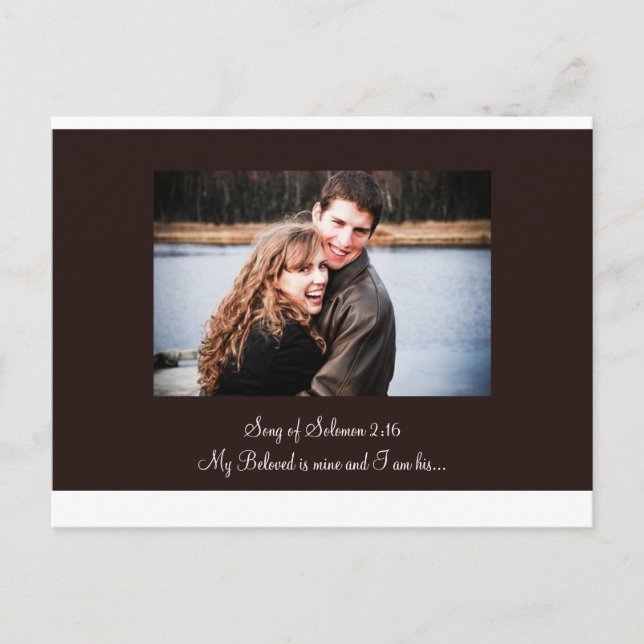 Cartão Postal novo marrom, para o convite, Canção de Salomão 2:1 (Frente)