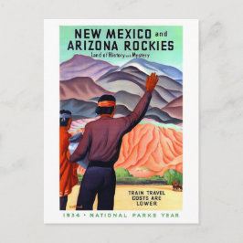 Cartão Postal Novo México e Arizona Rockies, viagem vintage