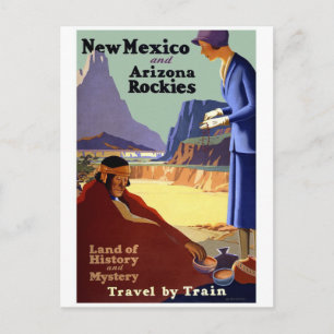 Cartão Postal Novo México e Viagens vintage de Rockies Arizonas