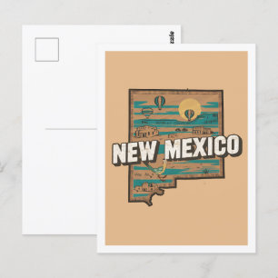 Cartão Postal Novo México Retrô Design Icônico dos Estados Unido