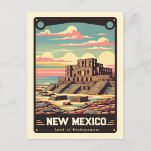 Cartão Postal Novo México Vintage espirituosa patriótica