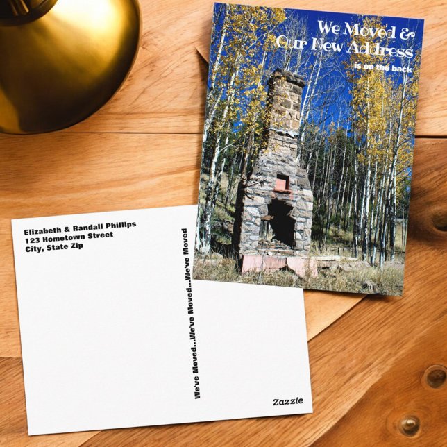 Cartão Postal Novo Modelo de Foto Personalizada para Endereço (address change template postcard front and back)