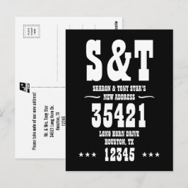 Cartão Postal Novo Monograma de Endereço Personalizado no Estilo