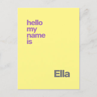 Cartão Postal novo nascimento de bebê anúncio amarelo púrpura pe