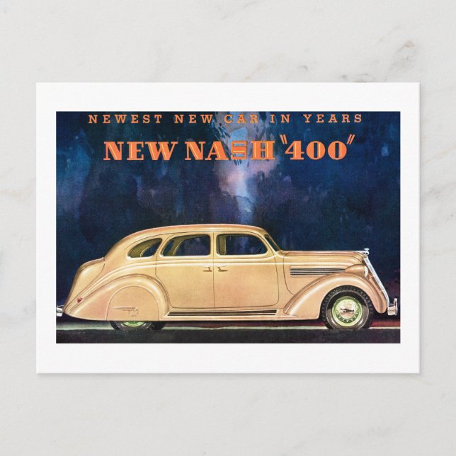 Cartão Postal Novo Nash 400 - Novo carro novo mais novo em anos  (Frente)