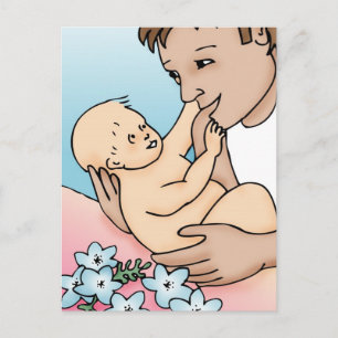 Cartão Postal Novo Pai e Bebê