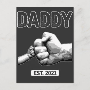 Cartão Postal novo papai 2021, Pai Fist Bump Son and Padre