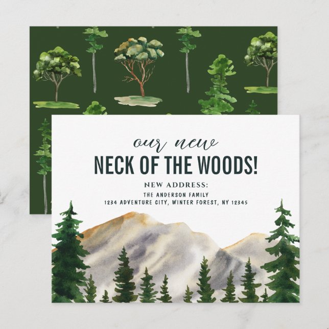 Cartão Postal Novo Pescoço Das Montanhas Da Floresta (Frente/Verso)