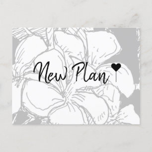 Cartão Postal Novo Plano Floral Simples de Script Boêmiano