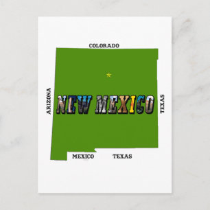 Cartão Postal Novo Texto de Foto do Mapa do México