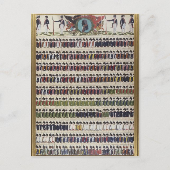 Cartão Postal Novos designs uniformes para a prússia real (Frente)