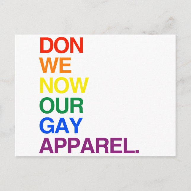 Cartão Postal NOW WE DON OUR GAY APPAREL -.png (Frente)