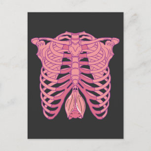 Cartão Postal Nu Gótico Bat Skeleton estético gótico wiccan paga