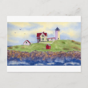 Cartão Postal Nubble Light House York Maine