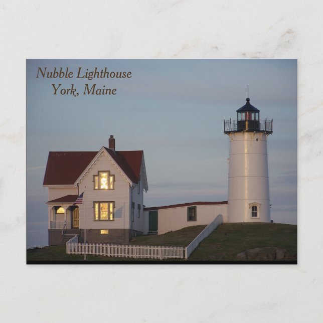 Cartão Postal Nubble Lighthouse, York, Maine (Frente)