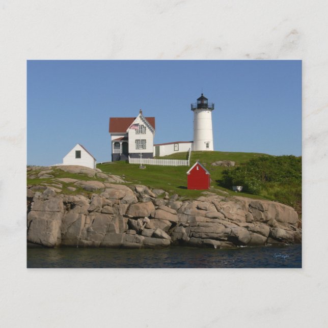 Cartão Postal Nubbles Lighthouse - Nova Inglaterra (Frente)