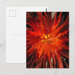 Cartão Postal Núcleo Carmesim – Explosão de Energia Abstrata Ígn