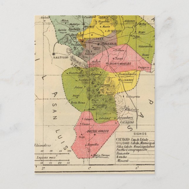 Cartão Postal Nuevo Leon, México (Frente)
