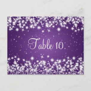 Cartão Postal Número da Mesa Casada Roxo de Inverno