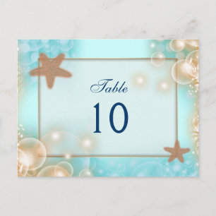 Cartão Postal NÚMERO DA MESA DE Casamento da tangerina Azul