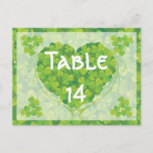 Cartão Postal Número da mesa de casamento irlandesa do dia de P