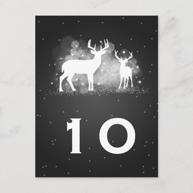 Cartão Postal Número da Mesa Elegante Negra-Negra-Negra-Nata-Inv (Frente)