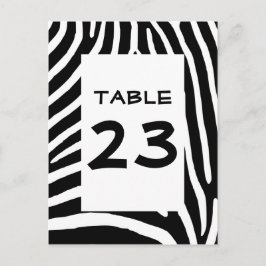 Cartão Postal Número da Mesa Estampa de Zebra