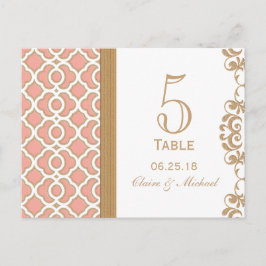 Cartão Postal Número da Tabela Casada de Coral Dourado em Marroc