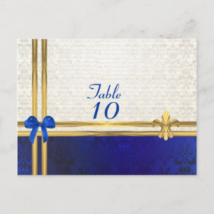 Cartão Postal Número da tabela de amortecimento de creme azul
