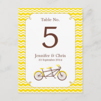 Número da Tabela de Bike Tandem (Chevron Amarelo)