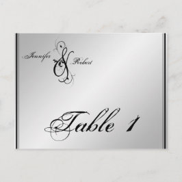 Cartão Postal Número da Tabela de Casamento de Elegância de Prat