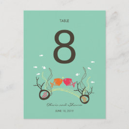 Cartão Postal Número da Tabela de Casamento de Praia de Fishes C