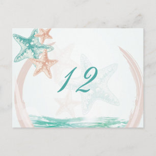 Cartão Postal Número da Tabela de Casamento de Praia de Ocean B