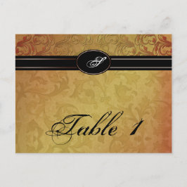 Cartão Postal Número da Tabela de Casamento de Regência de Queda