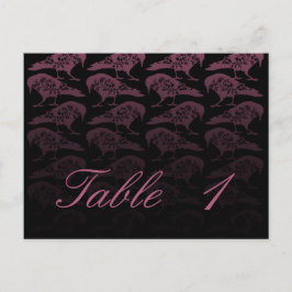 Cartão Postal Número da Tabela de Casamento Gótico Raven Roxo