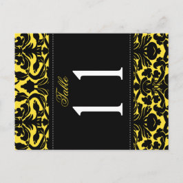 Cartão Postal Número da Tabela de Damascos Amarelo e Preto de La