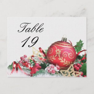 Cartão Postal Número da Tabela de Eventos de Festa de Natal