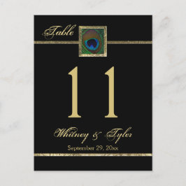 Cartão Postal Número da Tabela de Pavimentos Dourados e Pretos