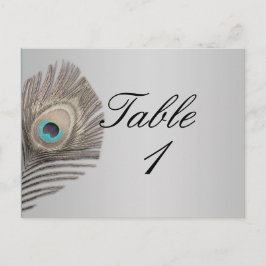 Cartão Postal Número da Tabela de Peacock de Elegância Silver