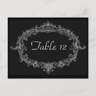 Cartão Postal Número da Tabela de Recepções de casamento Prata e